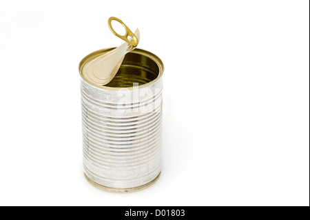 Opened food can Stock Photo