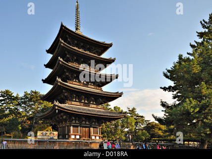 The 5-storey pagoda of Kofukuji temple in Nara, Japan Stock Photo