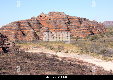 Sandstone and conglomerate rock formations known as the Bungle Bungles. Purnululu National Park, Western Australia. Stock Photo