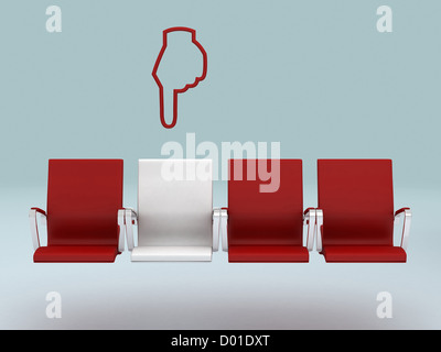 Your special seat concept , rendered in 3d Stock Photo