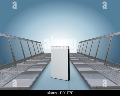 Laptop corridor with DVD software case , space for you text or photo on the cover Stock Photo