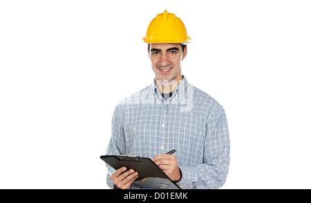 Construction worker on a over white background Stock Photo