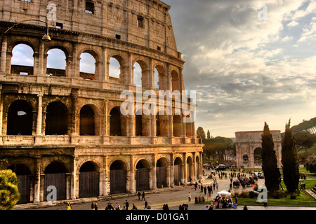 The Colosseum, originally the Flavian Amphitheatre, Rome. Stock Photo