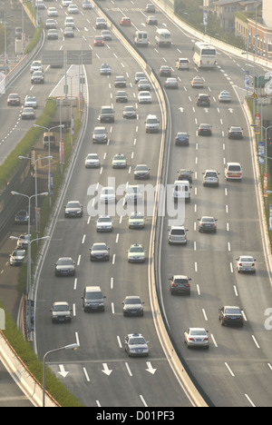 Shanghai traffic on Yan ´an highway Stock Photo