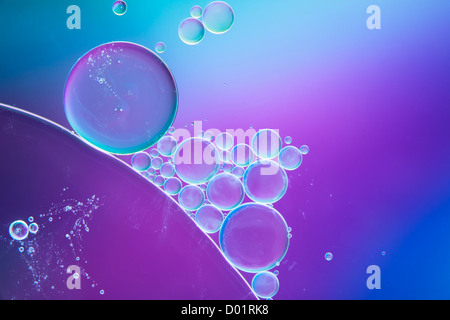 Abstract patterns created in oil and water. Stock Photo