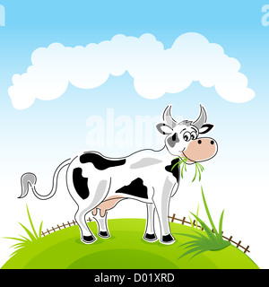 illustration of happy cow Stock Photo