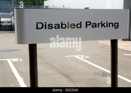 A disabled parking bay in a car park.