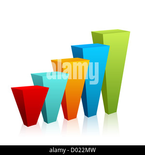 illustration of business graph on white background Stock Photo - Alamy
