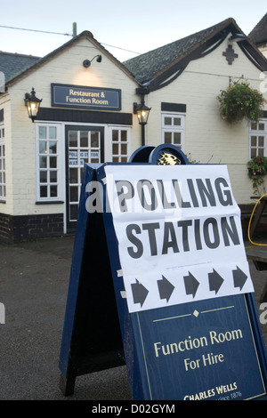 The Rose Inn, Baxterley, North Warwickshire, being used as a Polling Station in the Police Commissioner elections. Stock Photo