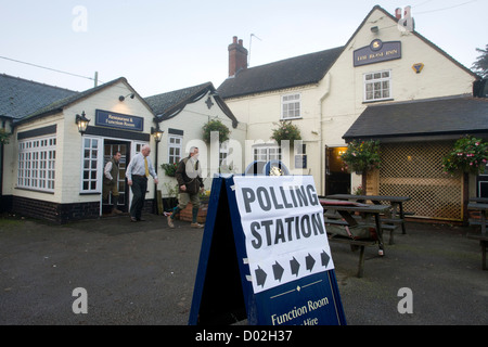 The Rose Inn, Baxterley, North Warwickshire, being used as a Polling Station in the Police Commissioner elections. Stock Photo