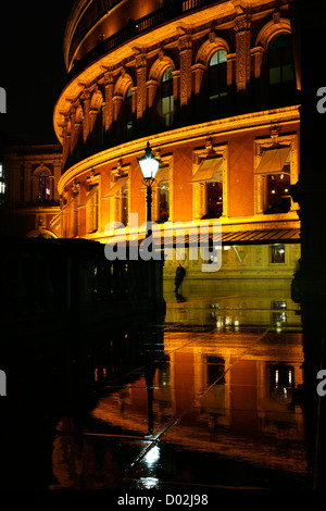 Royal Albert Hall lit up at night, South Kensington, London, UK Stock Photo