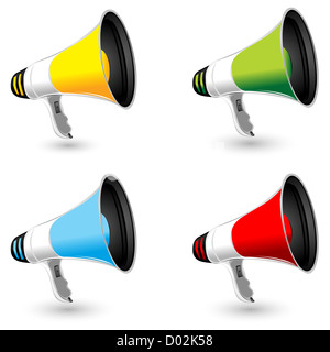 illustration of loudspeakers on white background Stock Photo