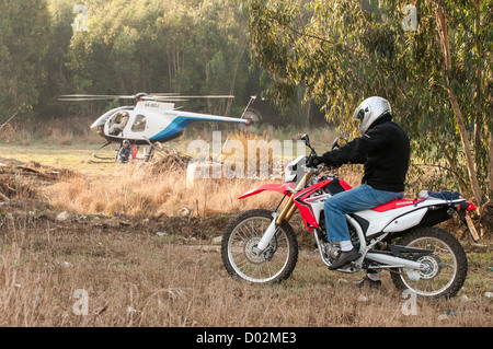 Hughes MD 500E Civilian Helicopter. Photographed in Israel Stock Photo