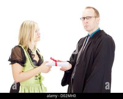 Revokement of an academic title Stock Photo