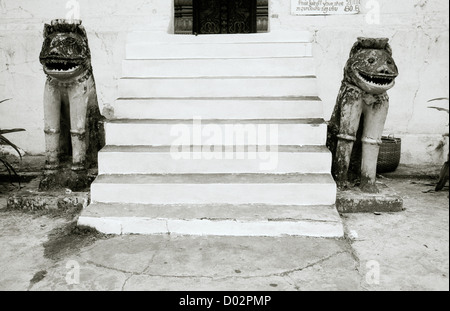 The Buddhist temple Wat Aham in Luang Prabang in Laos in Indochina in Far East Southeast Asia. Travel Stock Photo