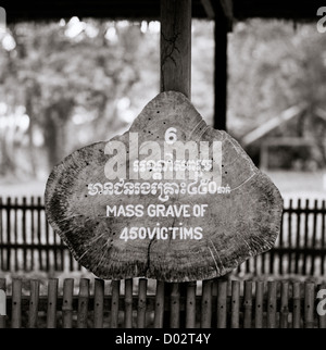 Mass grave at Killing Fields Choeung Ek in Phnom Penh in Cambodia in Far East Southeast Asia. Genocide History Museum Holocaust Murder Death Travel Stock Photo