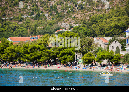 Beach of Drvenik town, Croatia Stock Photo