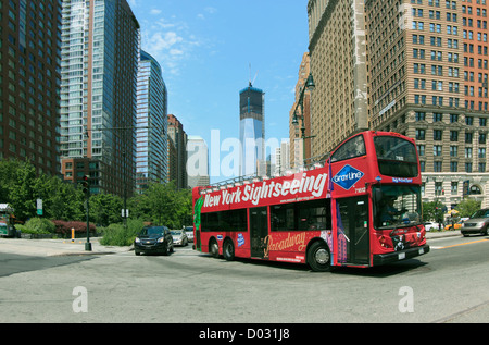 Sightseeing bus Battery Park New York City Stock Photo