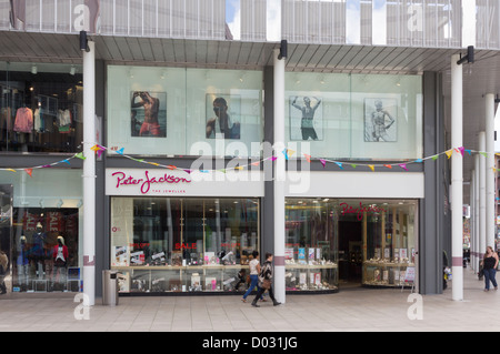 Peter Jackson, jeweller, store in The Rock shopping centre, Bury. This is one of five in a chain of shops in the NW of England. Stock Photo