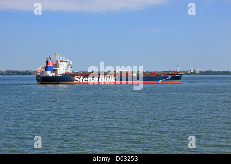 Oil tanker in New York harbor Stock Photo