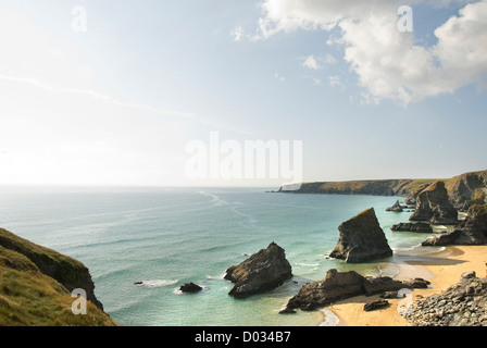 Bedruthan Steps Beach, North Cornwall, England, UK Stock Photo