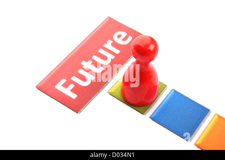 future word and pawn showing time or business investment concept Stock Photo