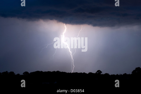 Thunder and lightning at the end of a warm day in the Netherlands Stock ...