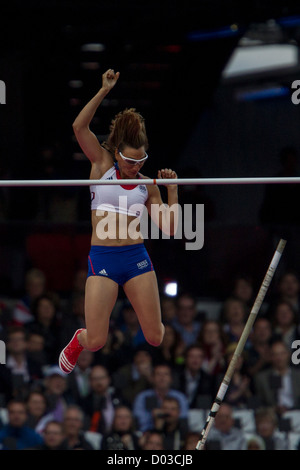 Vanessa Boslak (FRA) competing in the Women's Pole Vault at the Olympic Summer Games, London 2012 Stock Photo
