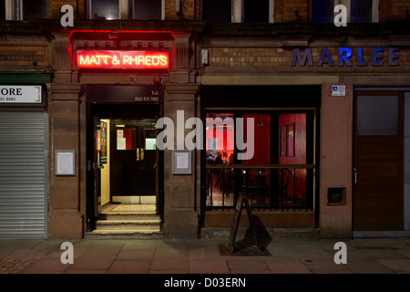 External shot of entrance of Matt and Phreds jazz bar on Tib Street in the Northern Quarter, Manchester. External shot of entrance of Matt and Phreds jazz bar on Tib Street in the Northern Quarter, Manchester.