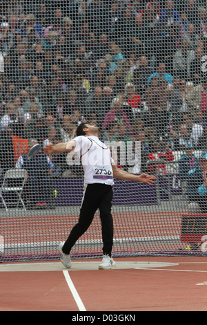 Bassam Bassam Sawsan of the Syrian Arab Republic Syria in the Men's Discus Throw - F42 at the London 2012 Paralympic games Stock Photo