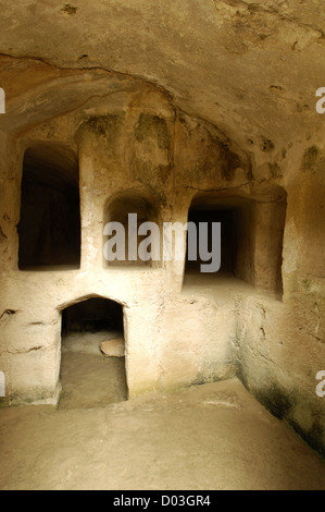 Loculi, Tomb 4, Tombs of the Kings, Paphos Stock Photo