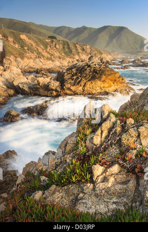 Surf on rocks. Garrapata State Beach, Big Sur, California Pacific Coast. US Stock Photo