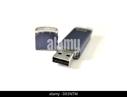 Thumb driver over white Stock Photo