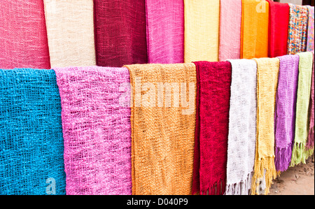 Multi-colored scarf. Was put into the background. Stock Photo