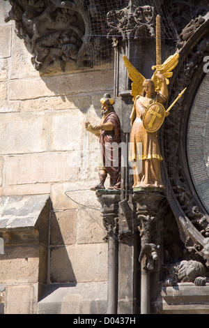Golden Stratu at the Astronomical Clock by Nikolaus von Kaaden Stock Photo