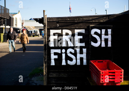 A sign painted on a wooden shed in Old Hastings. Stock Photo