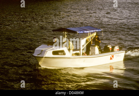 Cocos Island,Off Costa Rica,Scuba Diving Expedition,National Parks of Costa Rica,Pacific Ocean,Diving Boats,Divers,Deep waters Stock Photo