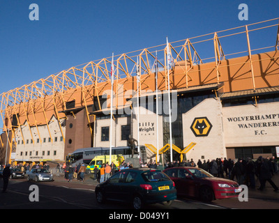 Wolverhampton West Midlands Molineux Stadium ground of Wolverhampton Wanderers Football Club on home match day Stock Photo