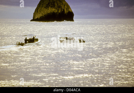 Cocos Island,Off Costa Rica,Scuba Diving Expedition,National Parks of Costa Rica,Pacific Ocean,Diving Boats,Divers,Deep waters Stock Photo