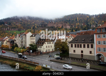 heidelberg castle over the city in Germany Stock Photo