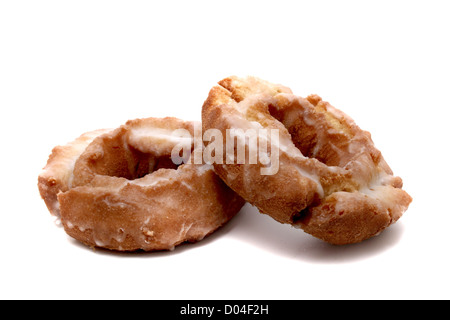 A pair of donuts isolated on white. Stock Photo