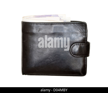 Wallet, full of money (sterling). Stock Photo