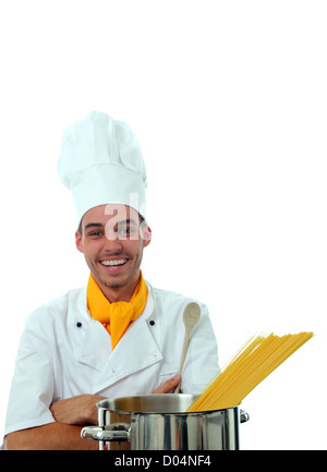 Happy Chef arms crossed Stock Photo