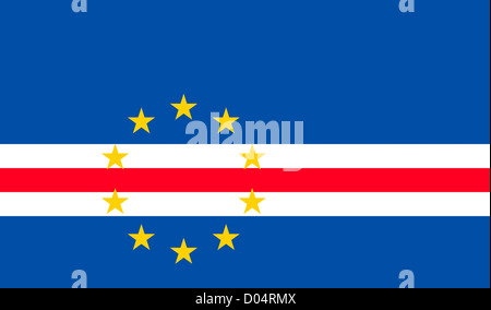 National flag of the Republic of Cape Verde. Stock Photo