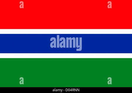 National flag of the Republic of the Gambia. Stock Photo