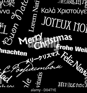 Seamless multilingual greetings pattern Stock Photo