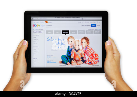 iPad screen showing Ebay website - online shopping Stock Photo
