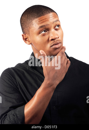 African young man in thought Stock Photo