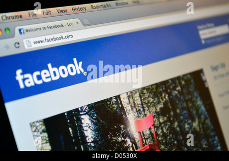 facebook log in page Stock Photo