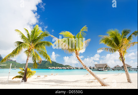 Perfect beach on Bora Bora Stock Photo